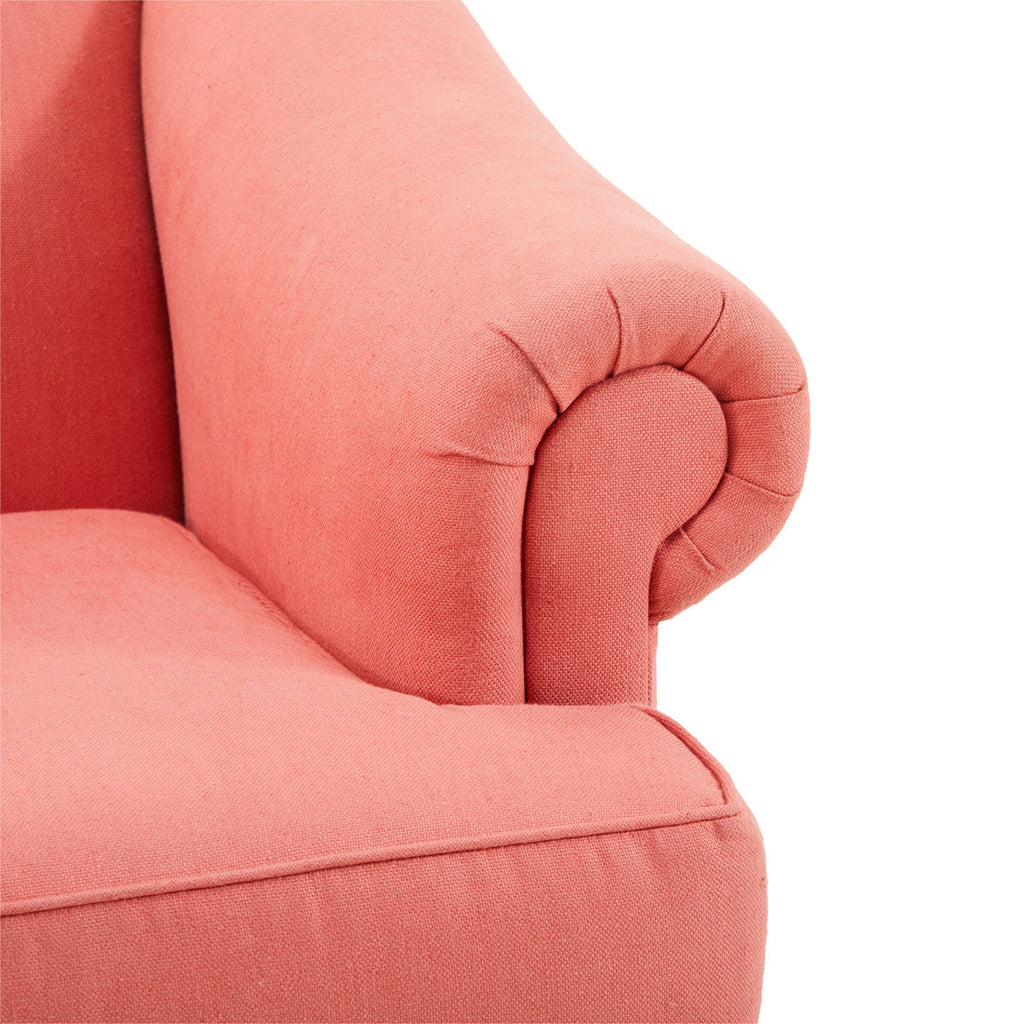 Pink Traditional Mid-Century Two Seater Sofa