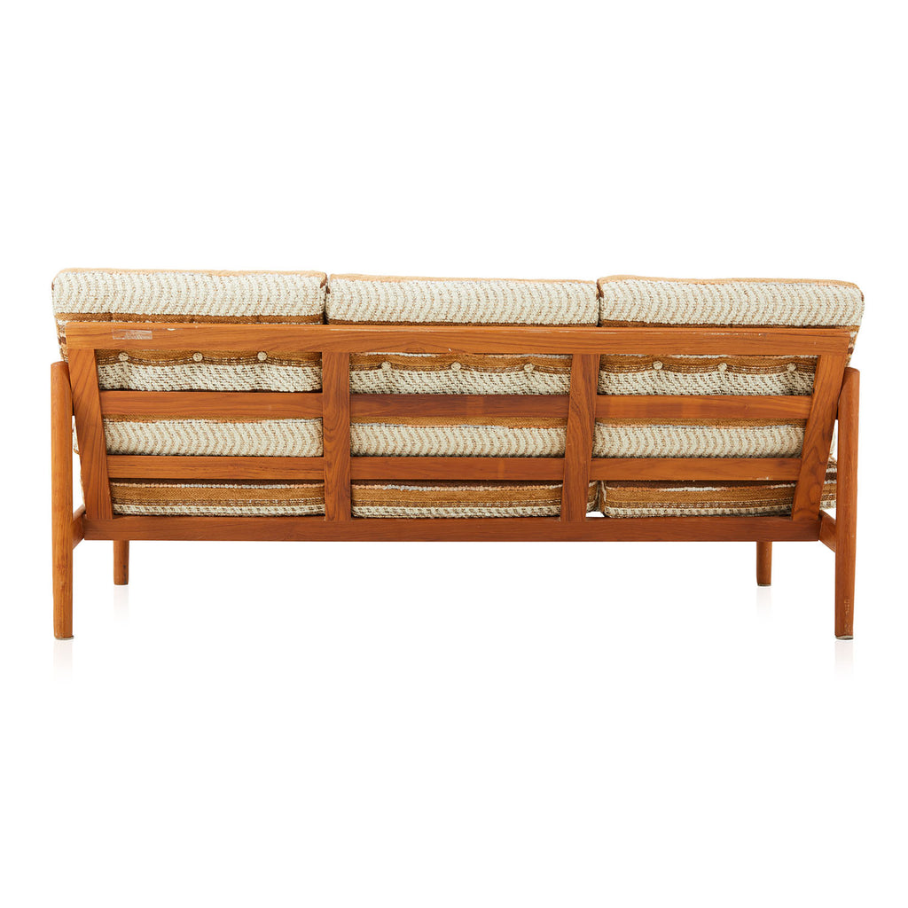 Vintage Tan Striped Sofa
