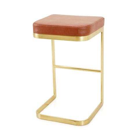Terracotta and Gold Stool