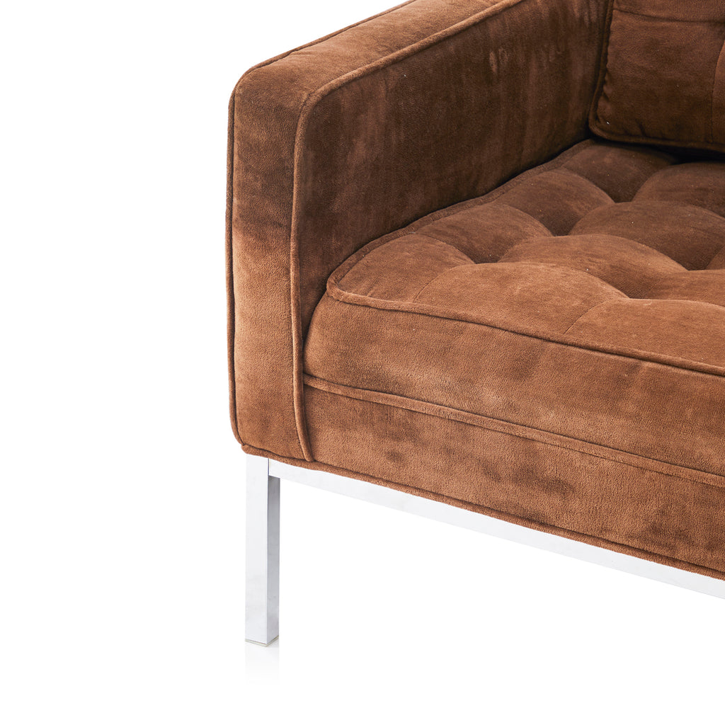 Brown Suede Modern Sofa
