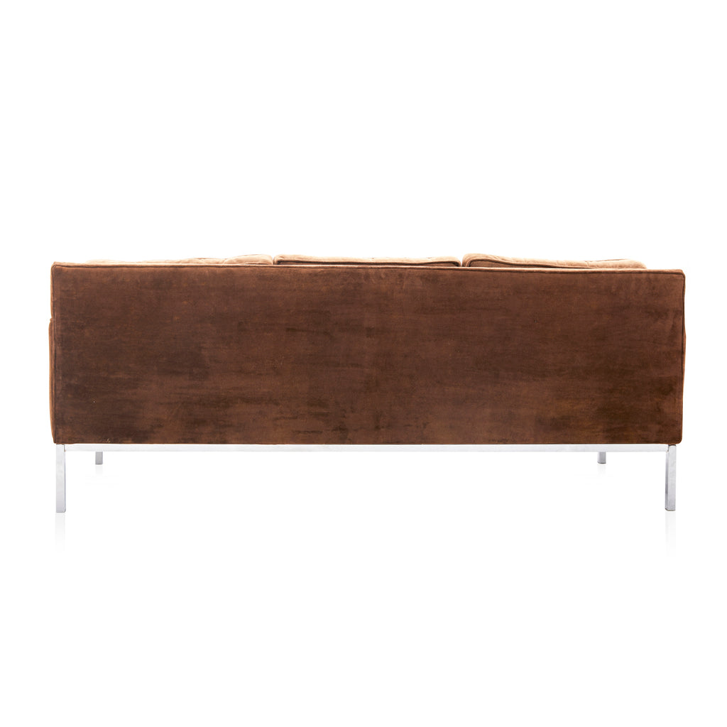 Brown Suede Modern Sofa