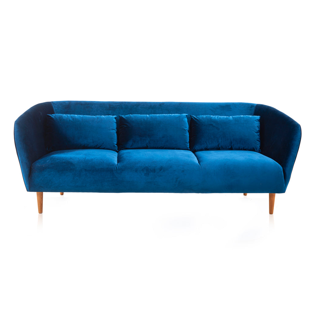 Contemporary Blue Velvet Sofa