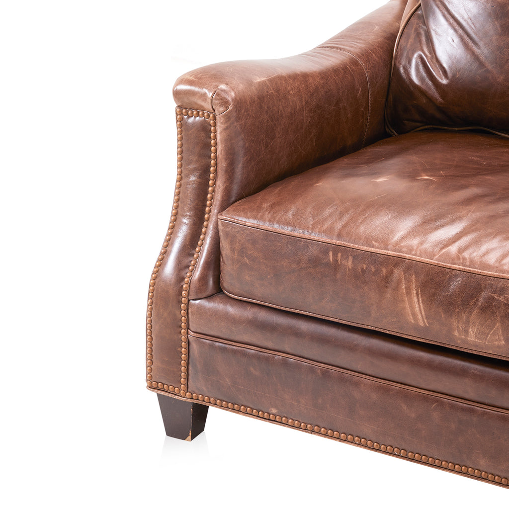 Rustic Brown Leather Couch