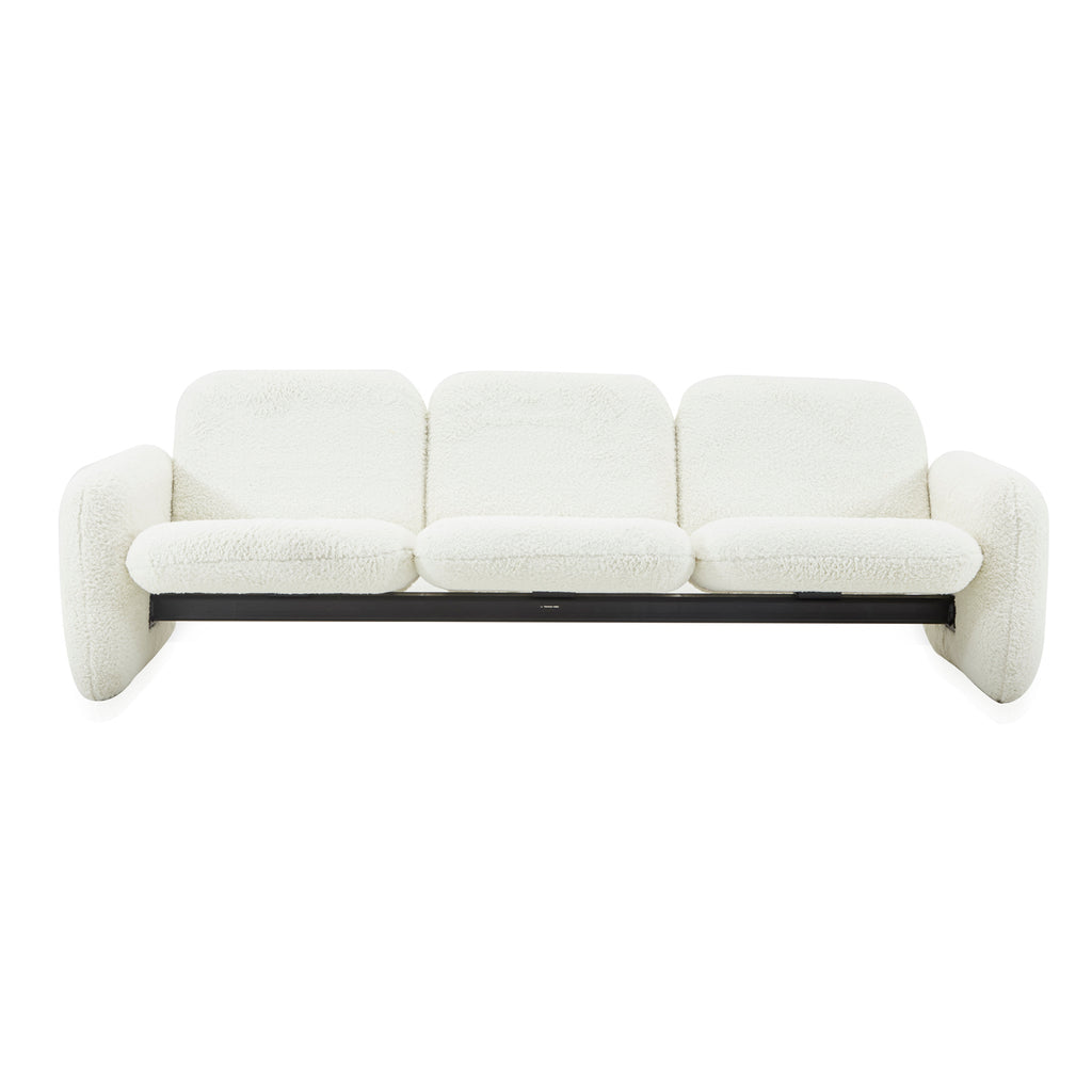 White Fur Chiclet Sofa
