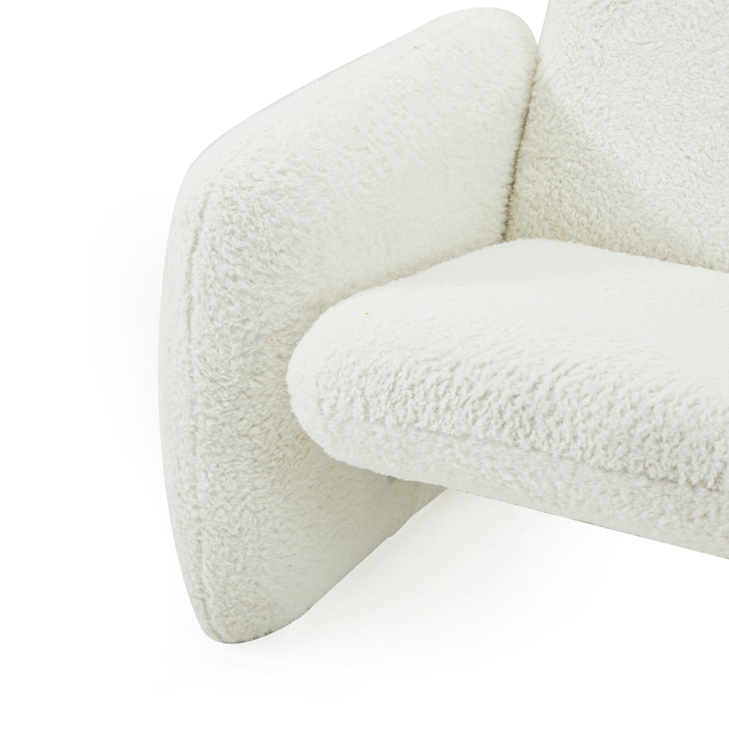 White Fur Chiclet Sofa