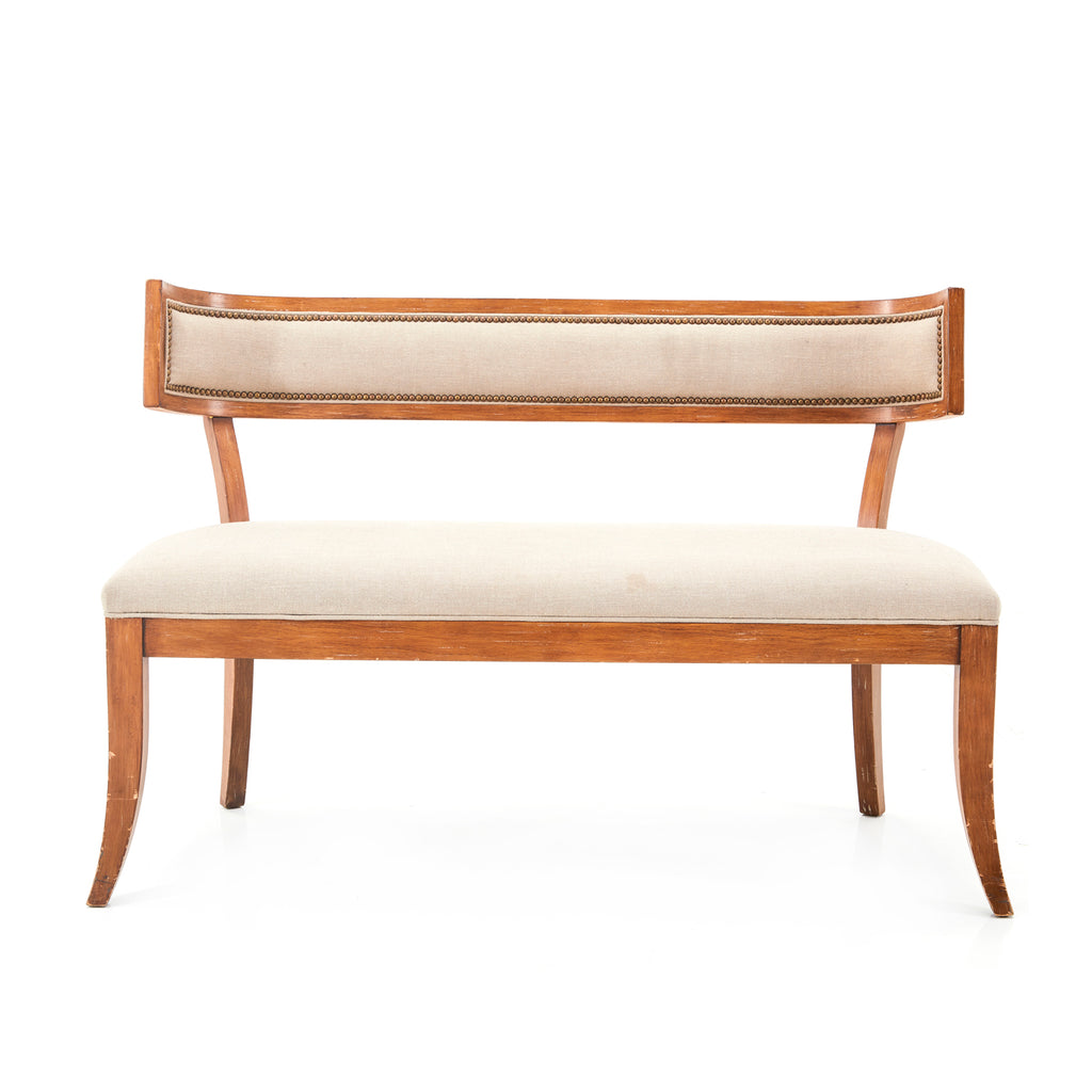 Wood & White Contemporary Settee