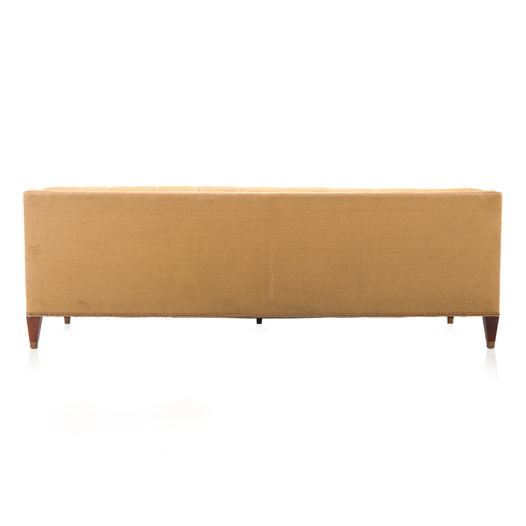Olive Tan Tufted Tuxedo Modern Sofa