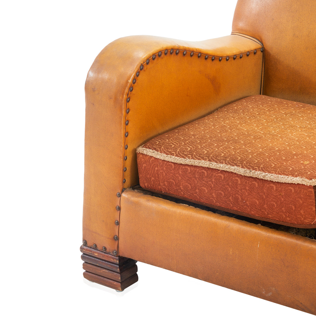Rustic Mustard Leather Loveseat