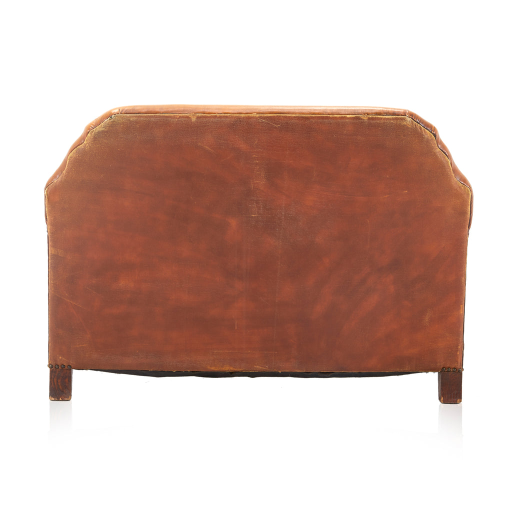 Rustic Mustard Leather Loveseat