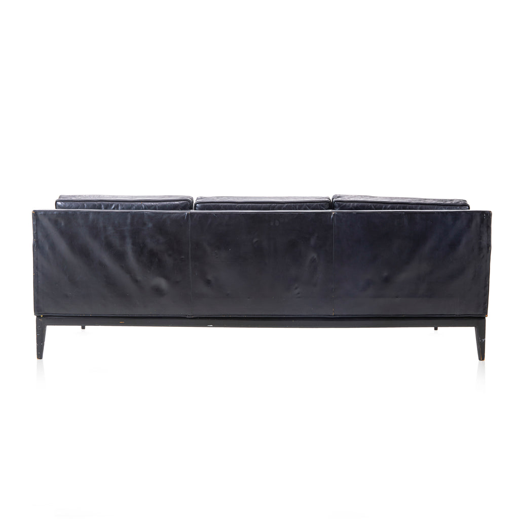 Black Three-seater Leather Sofa
