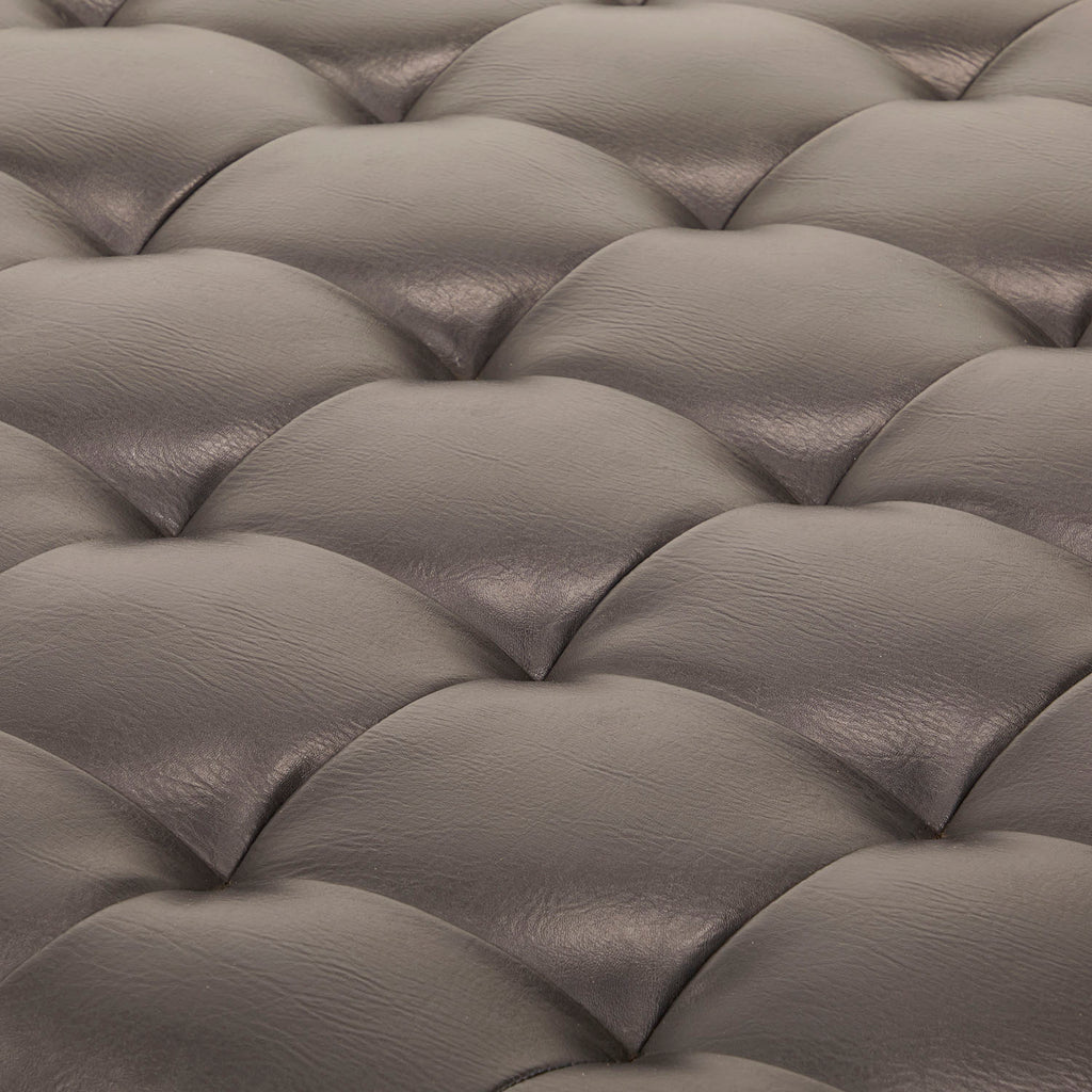 Black Tufted Leather Chaise Daybed