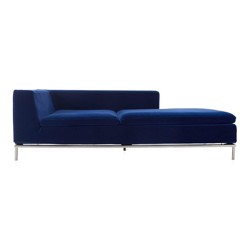 Blue Velvet Modern Daybed Sofa