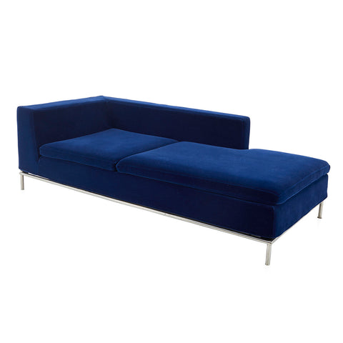 Blue Velvet Modern Daybed Sofa