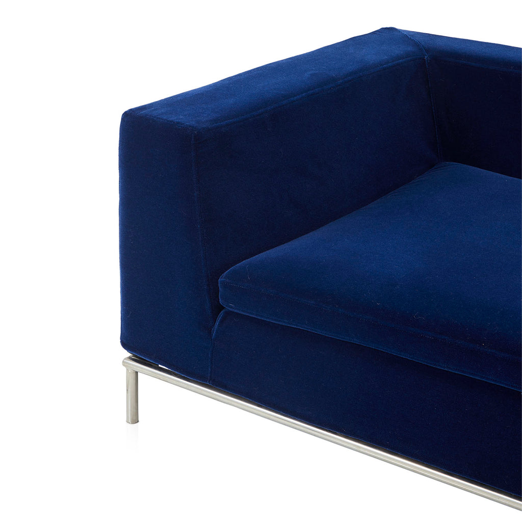Blue Velvet Modern Daybed Sofa