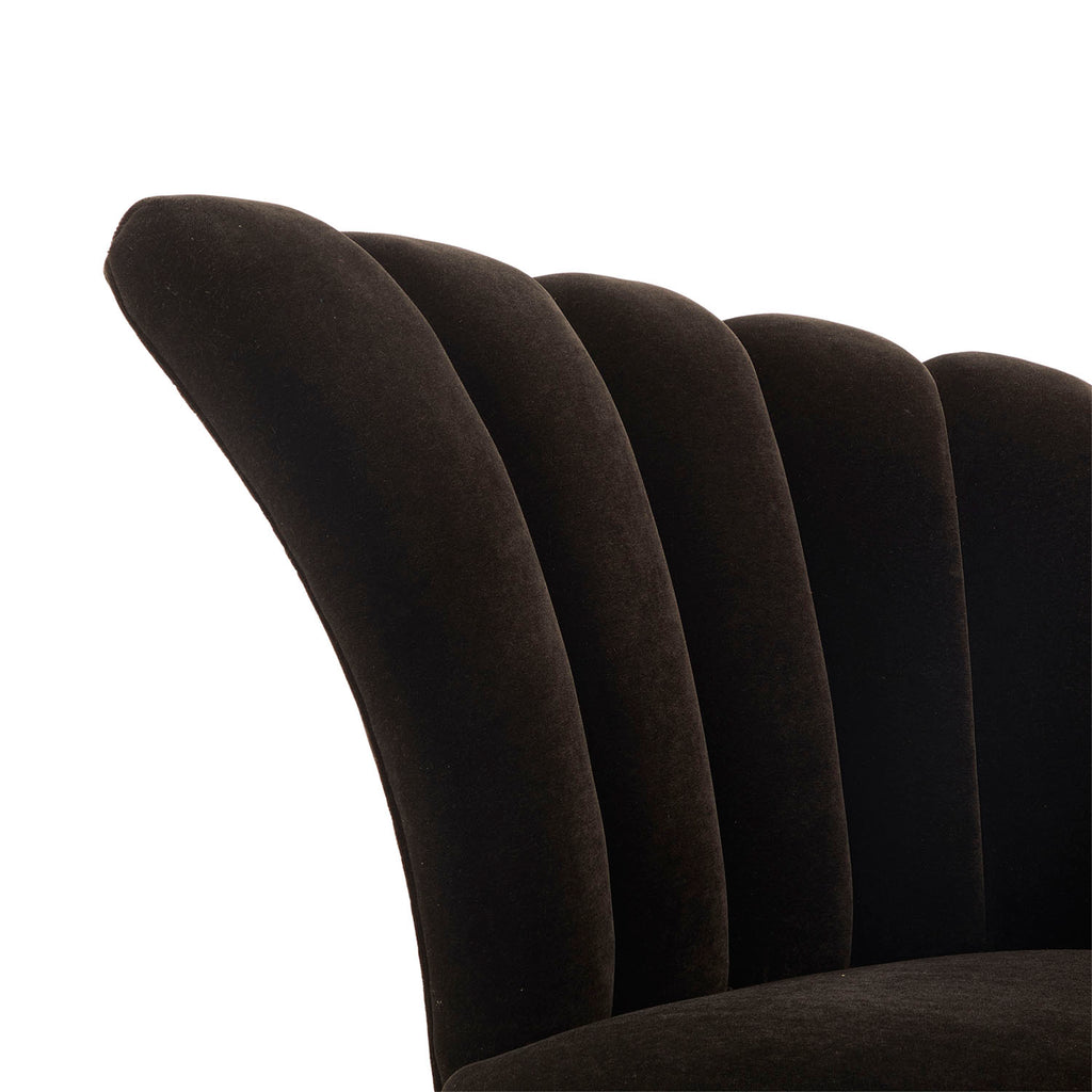 Black Velvet Double Wing Deco Sofa