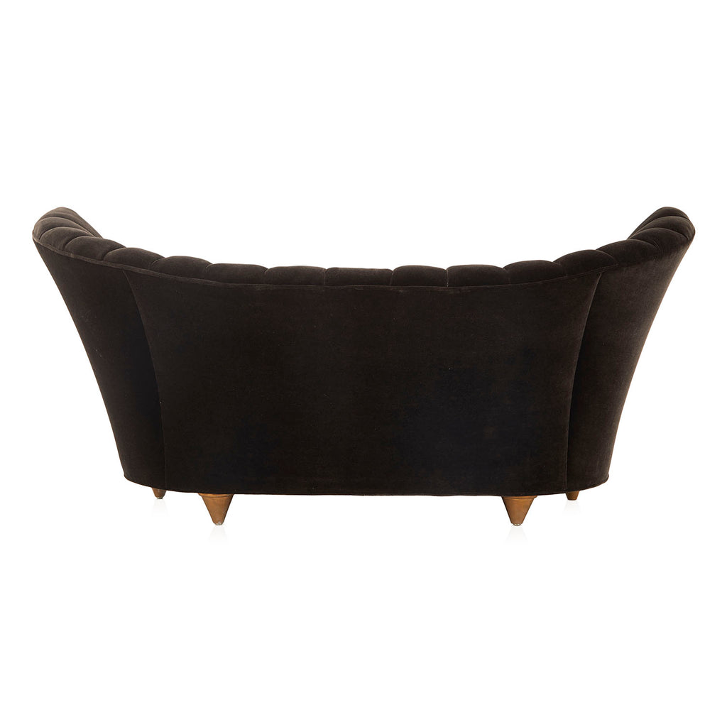 Black Velvet Double Wing Deco Sofa
