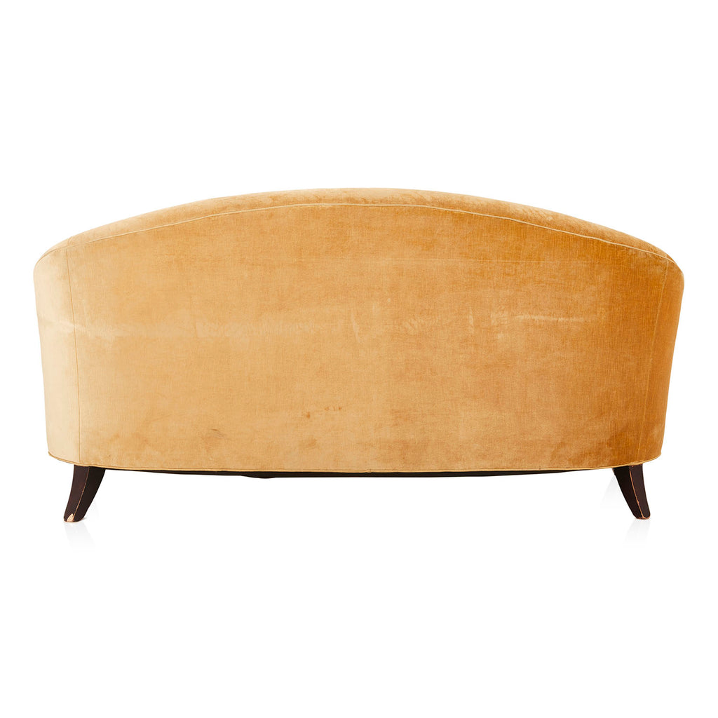 Camel Velvet Curved Back Sofa
