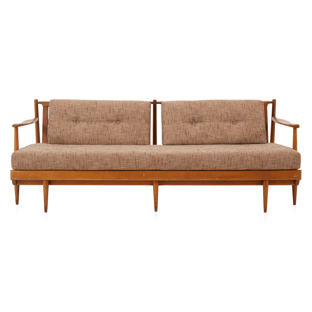Beige Bohemian Wood Sofa