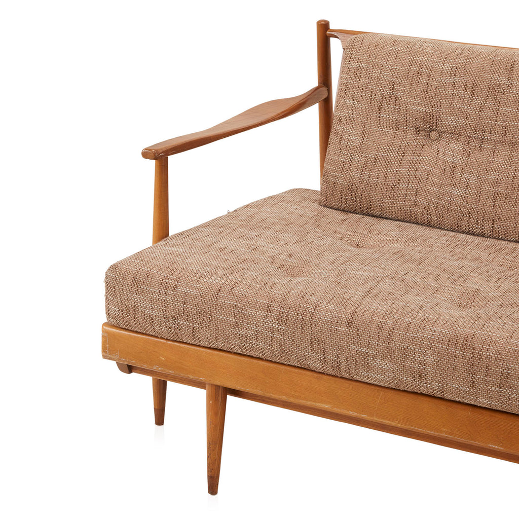 Beige Bohemian Wood Sofa