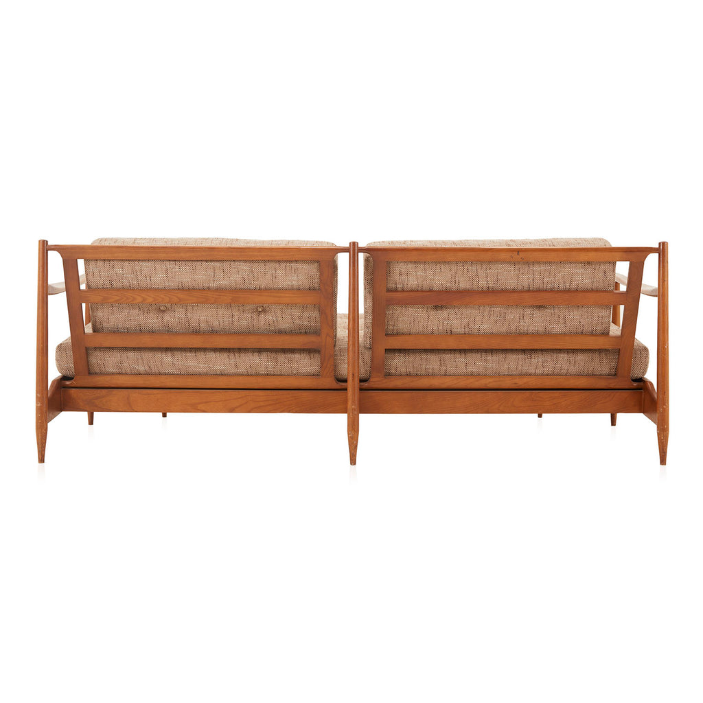Beige Bohemian Wood Sofa