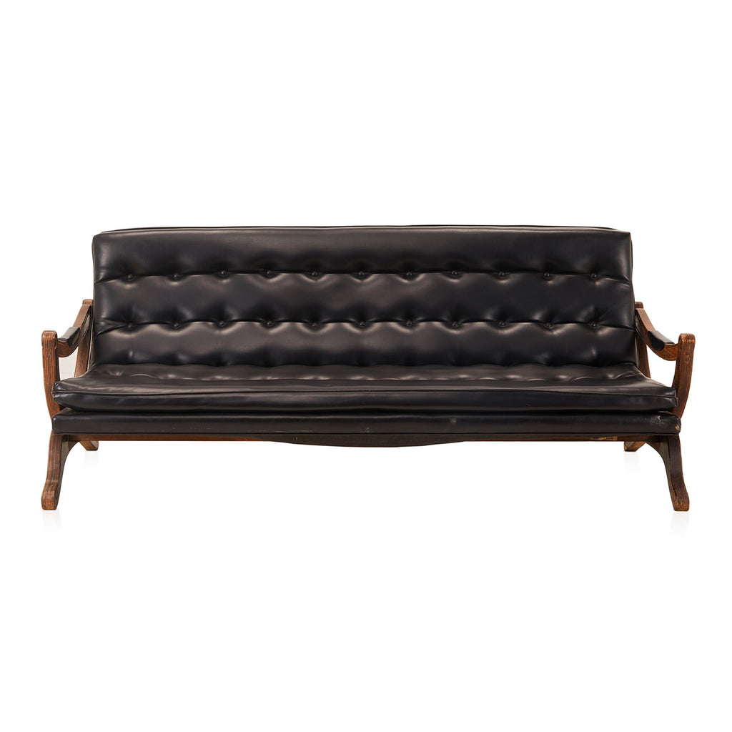 Curved Black Split Rail Sofa