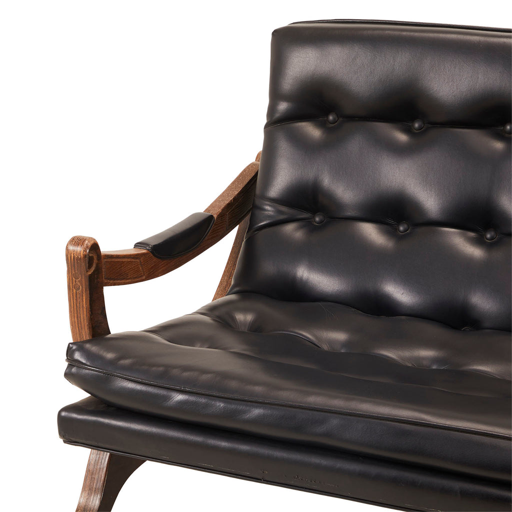 Curved Black Split Rail Sofa