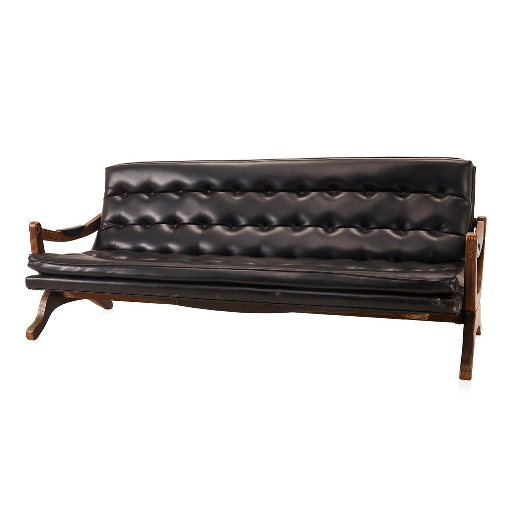 Curved Black Split Rail Sofa