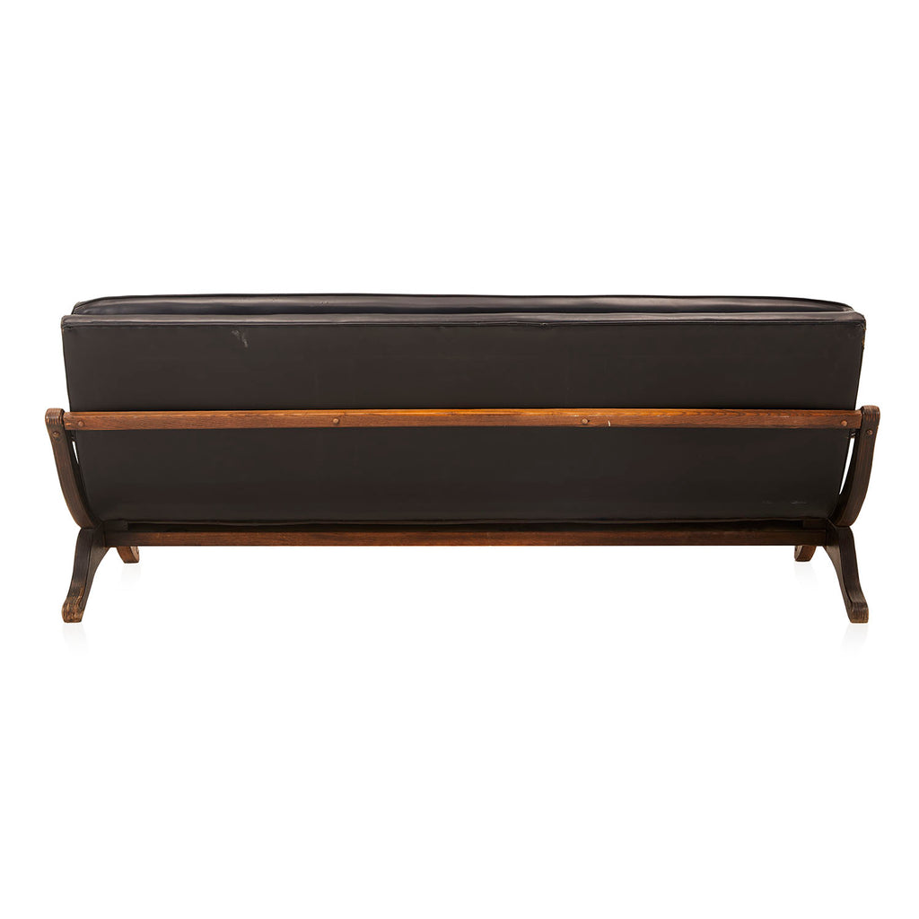 Curved Black Split Rail Sofa