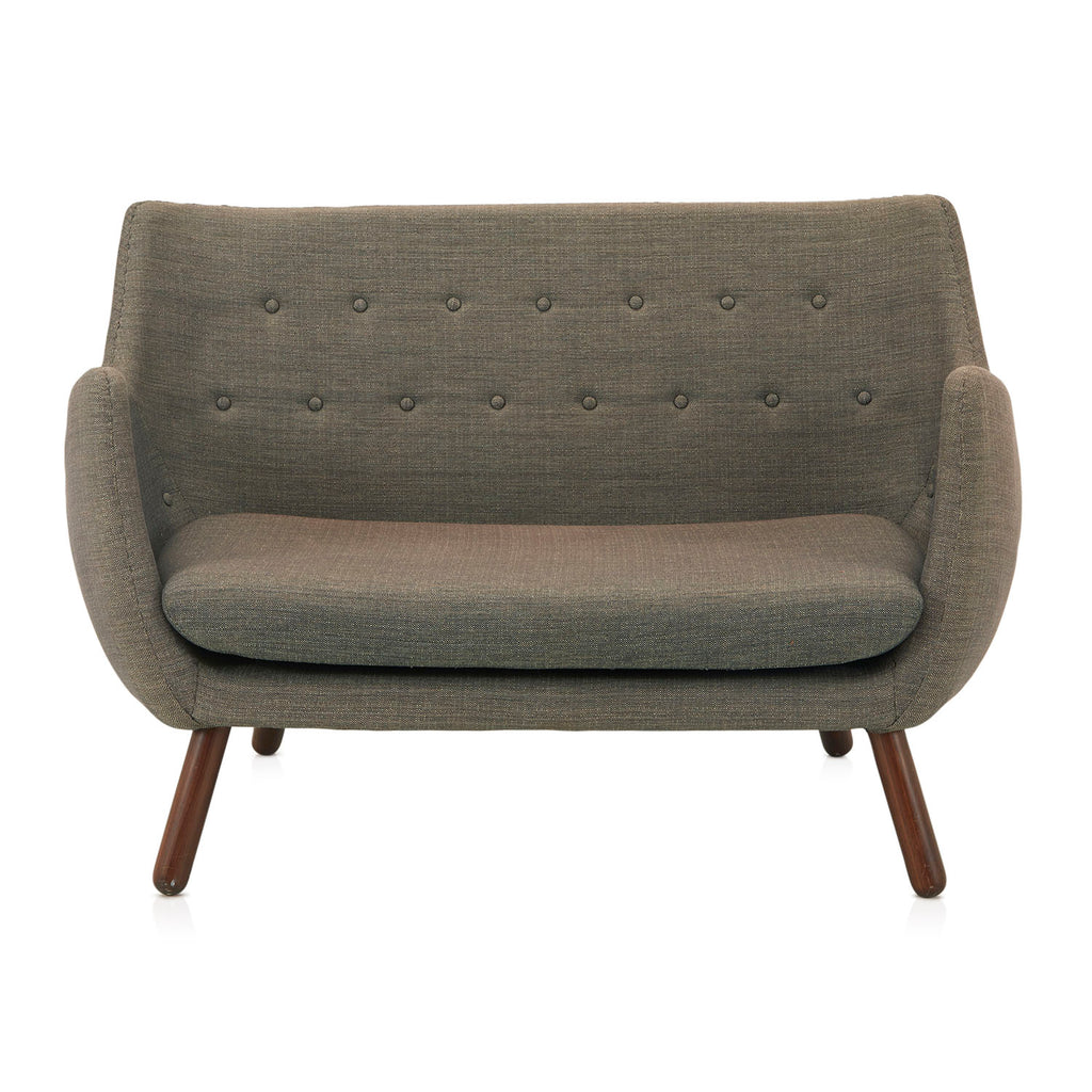Grey Contemporary Wingback Settee