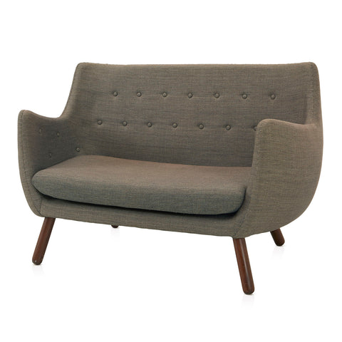 Grey Contemporary Wingback Settee