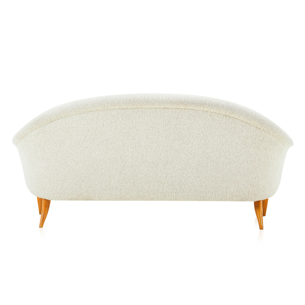 Cream Button Back Boucle Loveseat