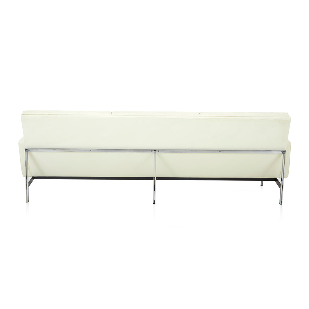 Modernica White Leather Split Rail Arm Chair