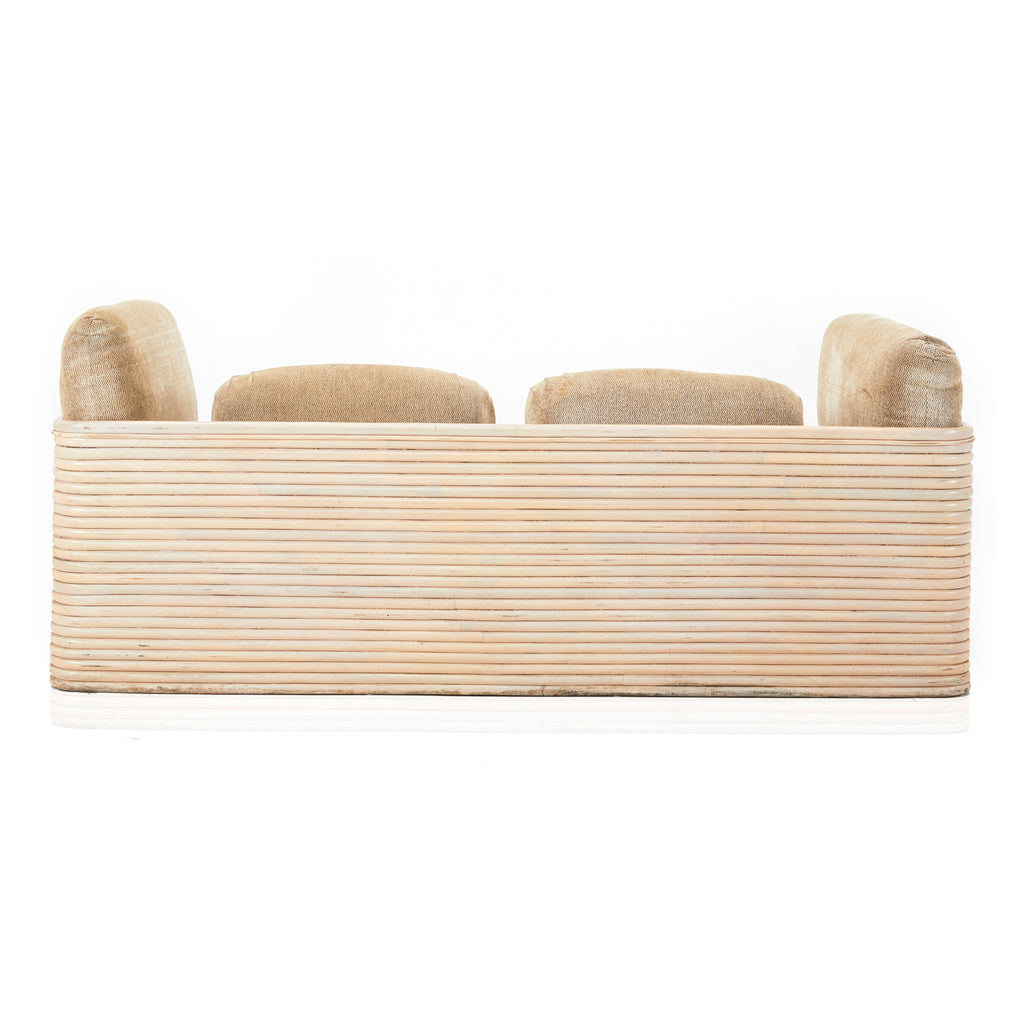 Beige Slatted Frame Bentwood Sofa