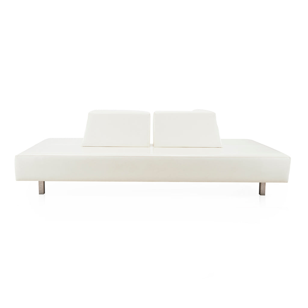 White Leather Contemporary Lobby Seat