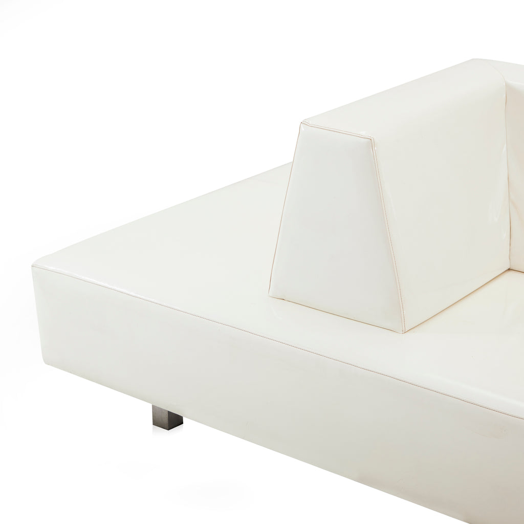 White Leather Contemporary Lobby Seat