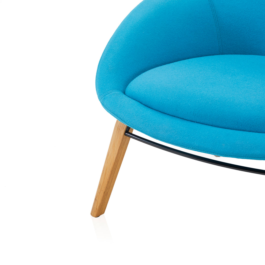 Light Blue Wool Lounge Chair