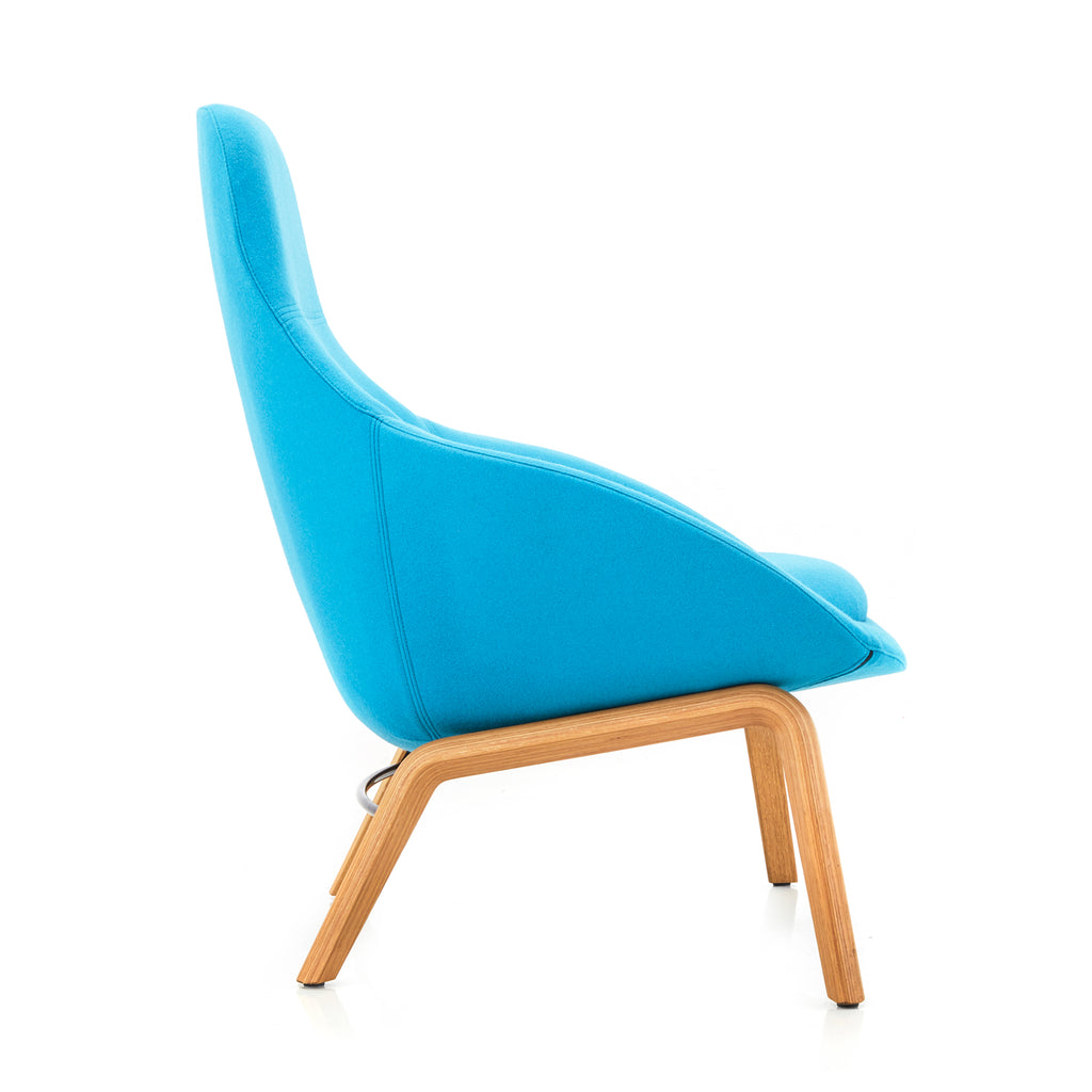 Light Blue Wool Lounge Chair