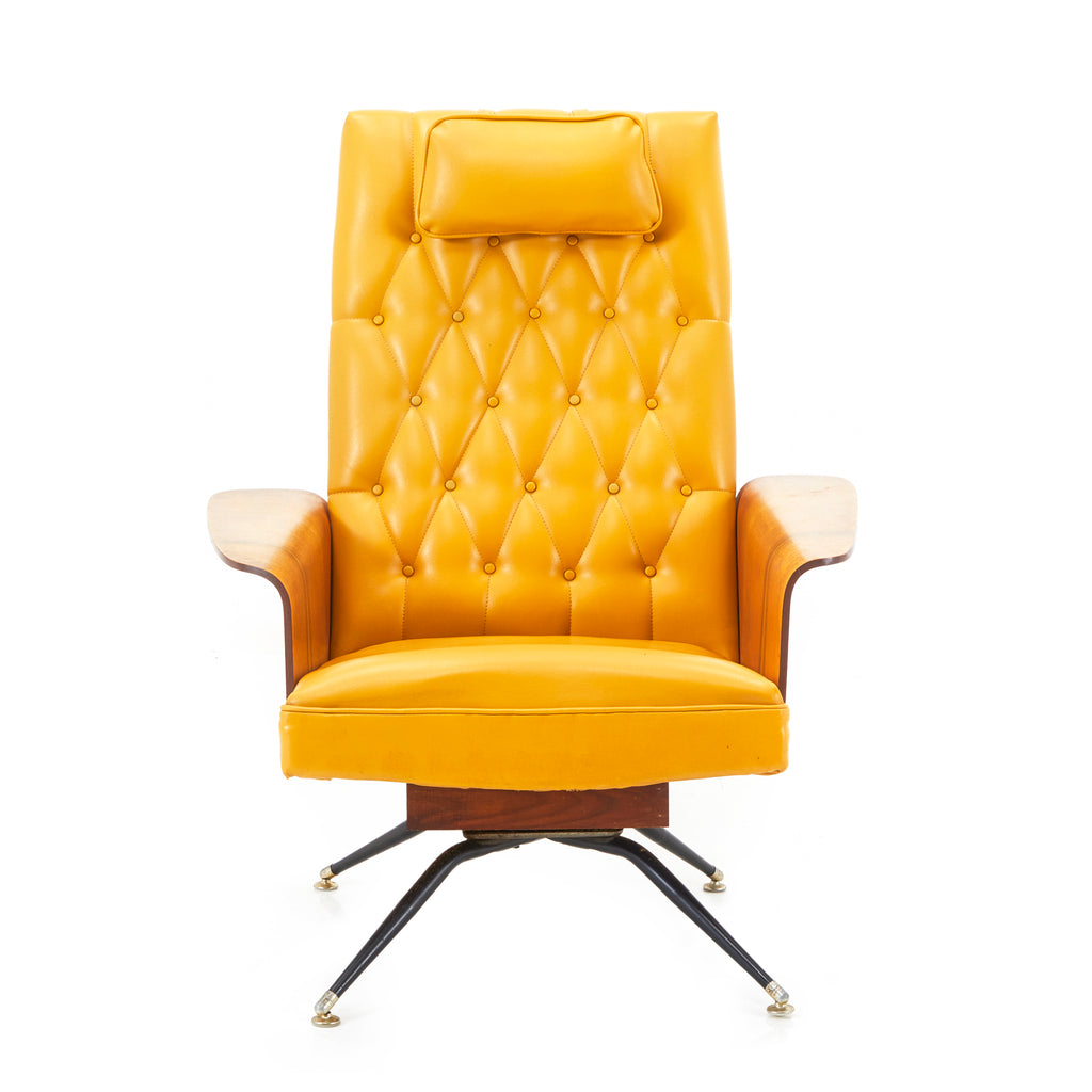 Yellow Tufted Leather Modern Executive Chair