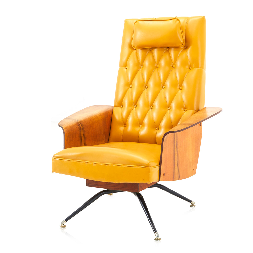 Yellow Tufted Leather Modern Executive Chair