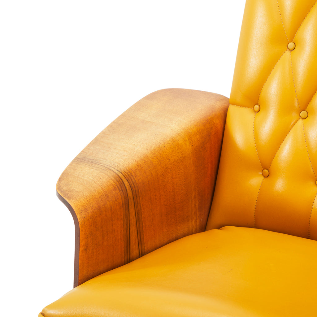 Yellow Tufted Leather Modern Executive Chair