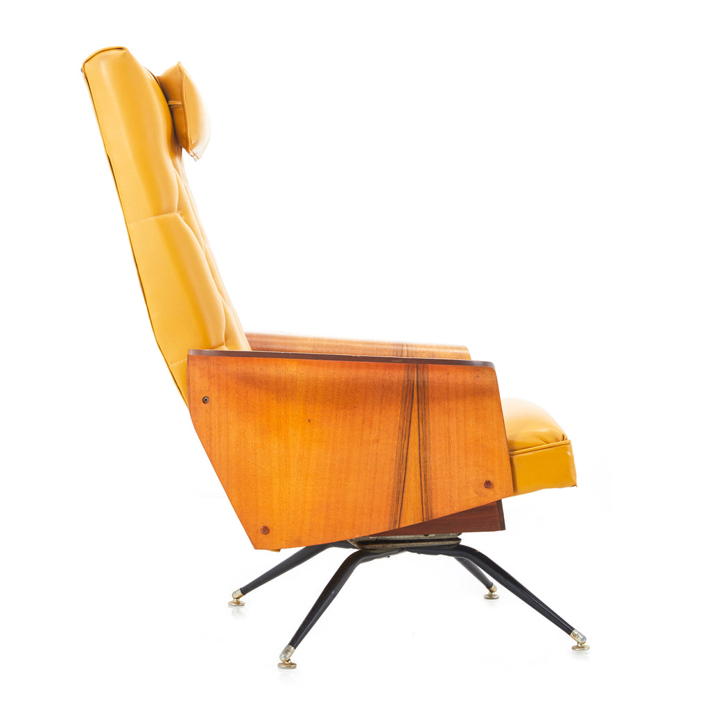Yellow Tufted Leather Modern Executive Chair