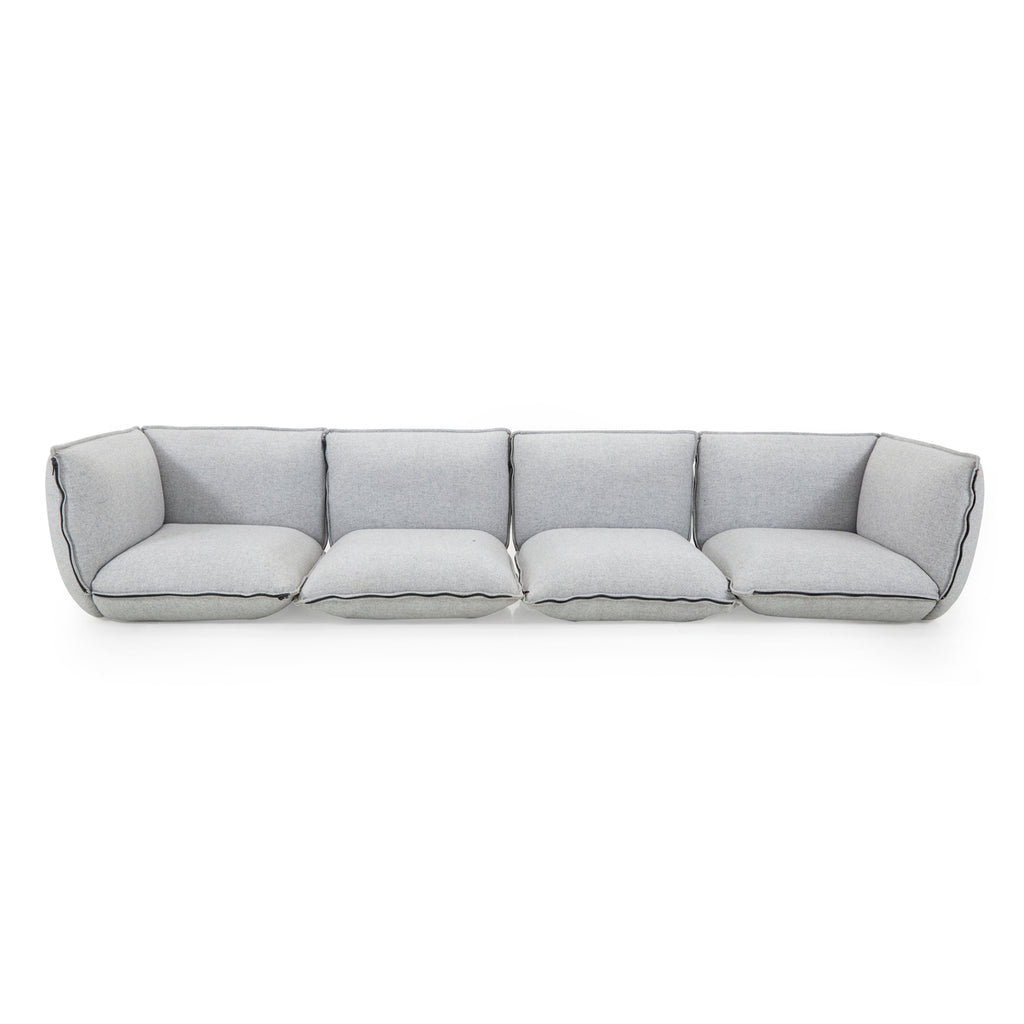 Grey Felt Floor Lounge Sectional Sofa