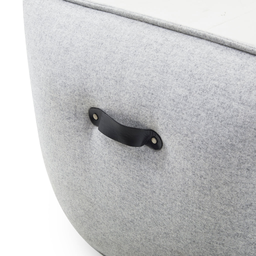 Grey Felt Floor Lounge Sectional Sofa