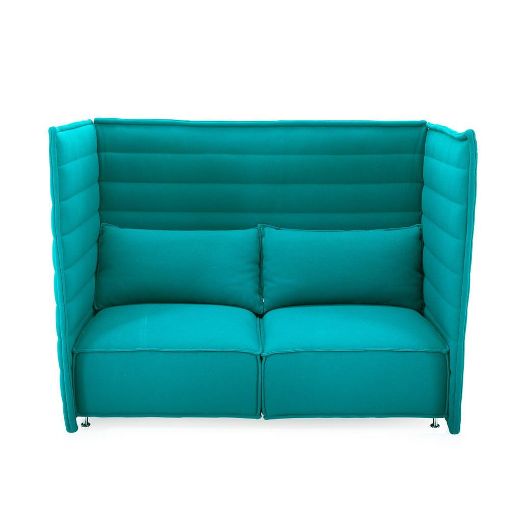 Teal Modern Alcove Loveseat