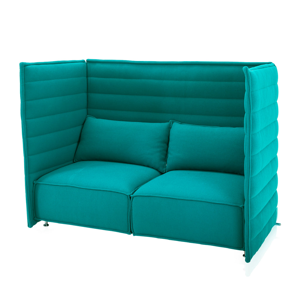 Teal Modern Alcove Loveseat