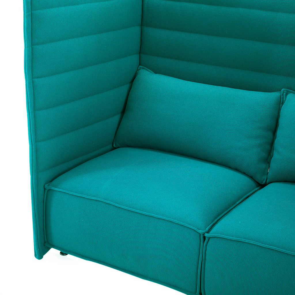 Teal Modern Alcove Loveseat