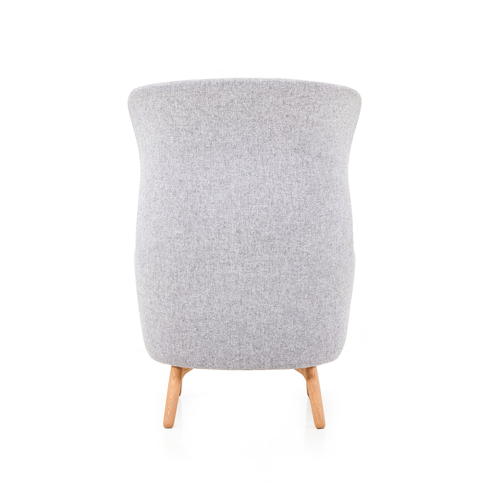 Grey Wool Lounge Chair with Ottoman