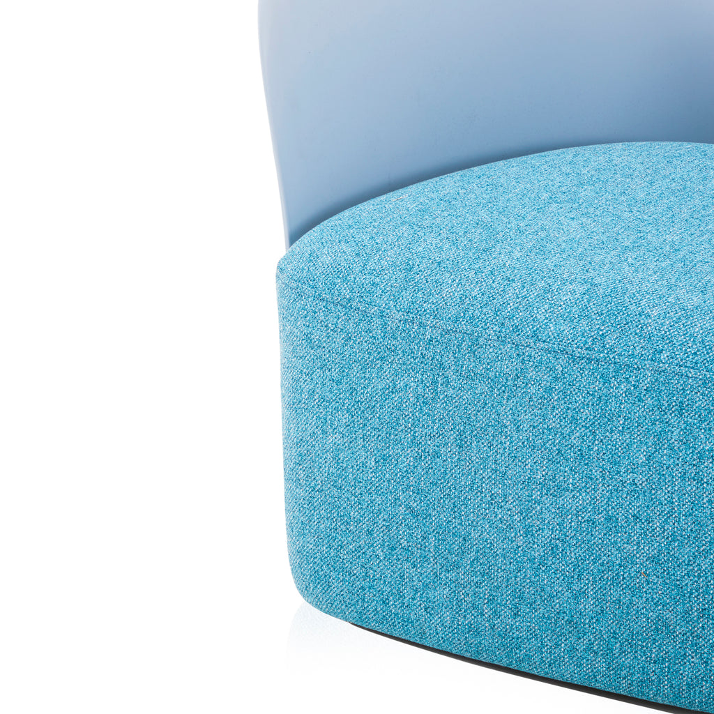 Blue & White Modern Molded Back Club Chair