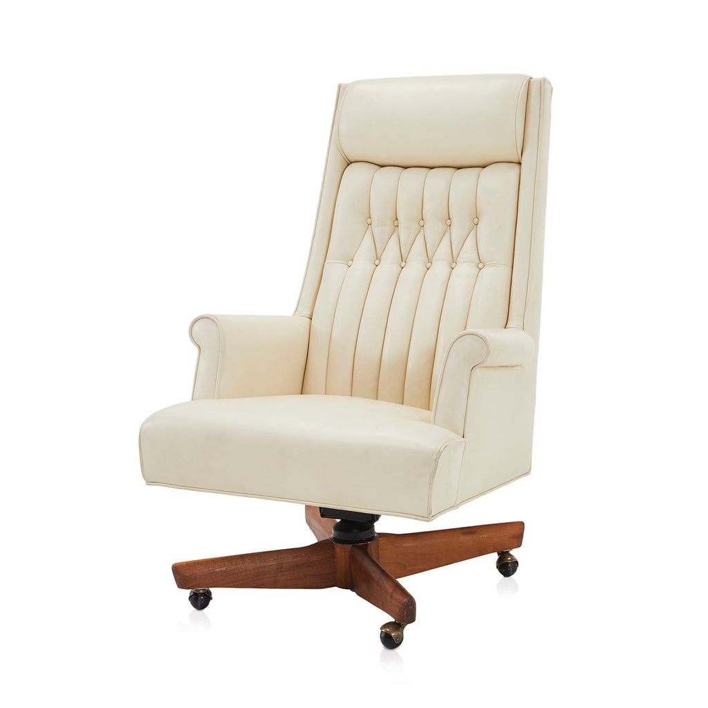White Tufted Executive Arm Chair