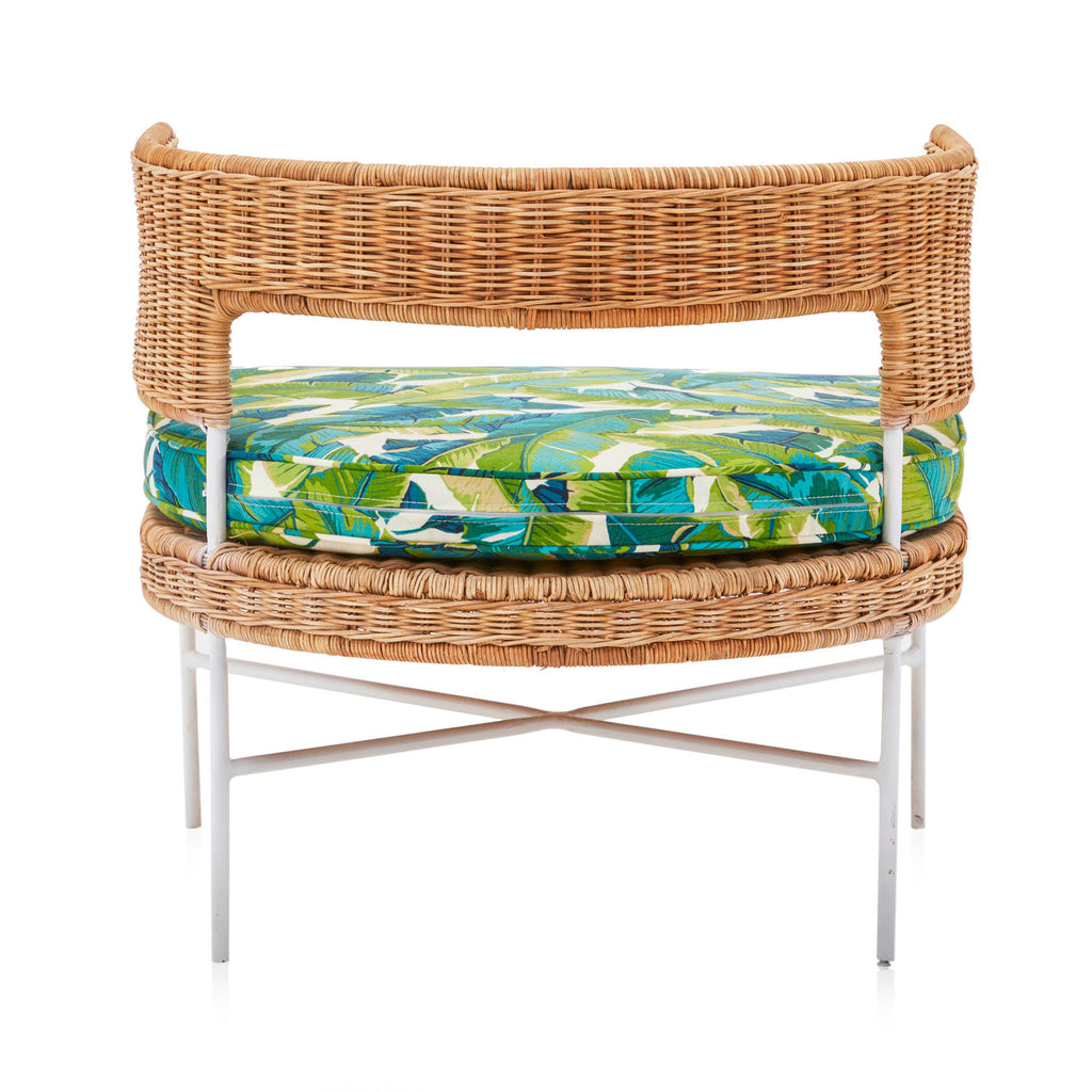 Wicker & Green Tropical Arm Chair